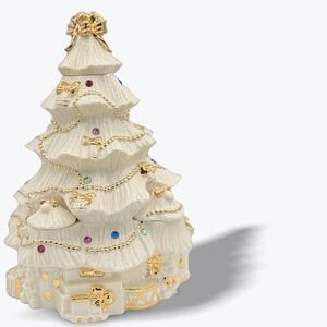 Lenox Porcelain Christmas Tree Fireplace Collection 24K Gold Collectible‎ 12 in